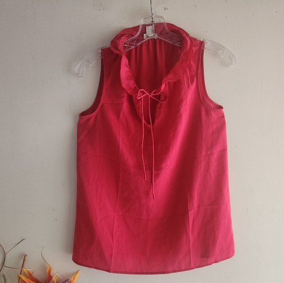 J Crew Factory Barbie Core Sz 0 Fuschia Hot Pink Sleeveless EUC Top - Picture 4 of 11